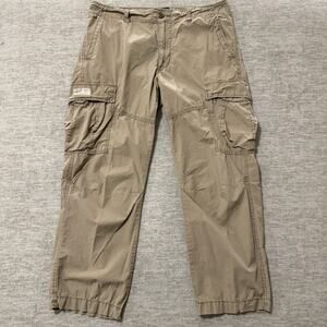 Vintage Ralph Lauren Polo Jeans Co Mens Khaki Cargo Pants Lightweight 36x30